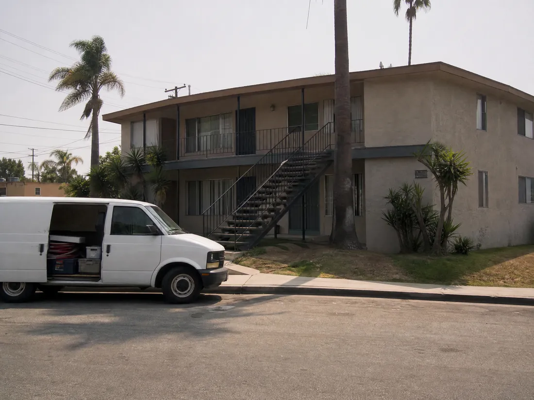 Radon testing underway at a Los Angeles commercial property during acquisition due diligence