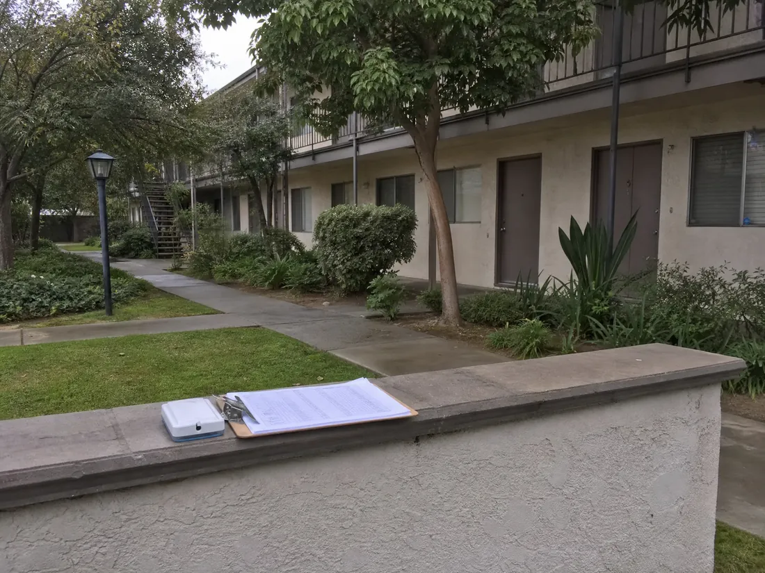 Los Angeles garden style apartment property where multifamily radon testing is being performed