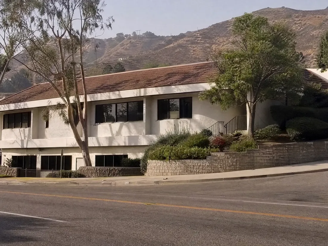 Sherman Oaks California hillside commercial building where elevated radon readings are more common
